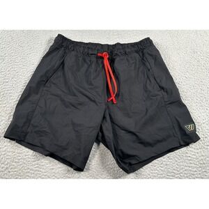 Wolaco Shorts Men's Medium Black Drawstring 7" Inseam Running Stretch Athleisure